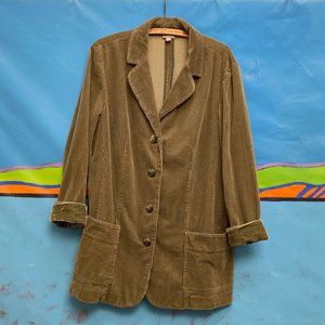 J.Jill Super Soft Wide-Wale Corduroy Blazer / Jacket with Velvet Trim, size L